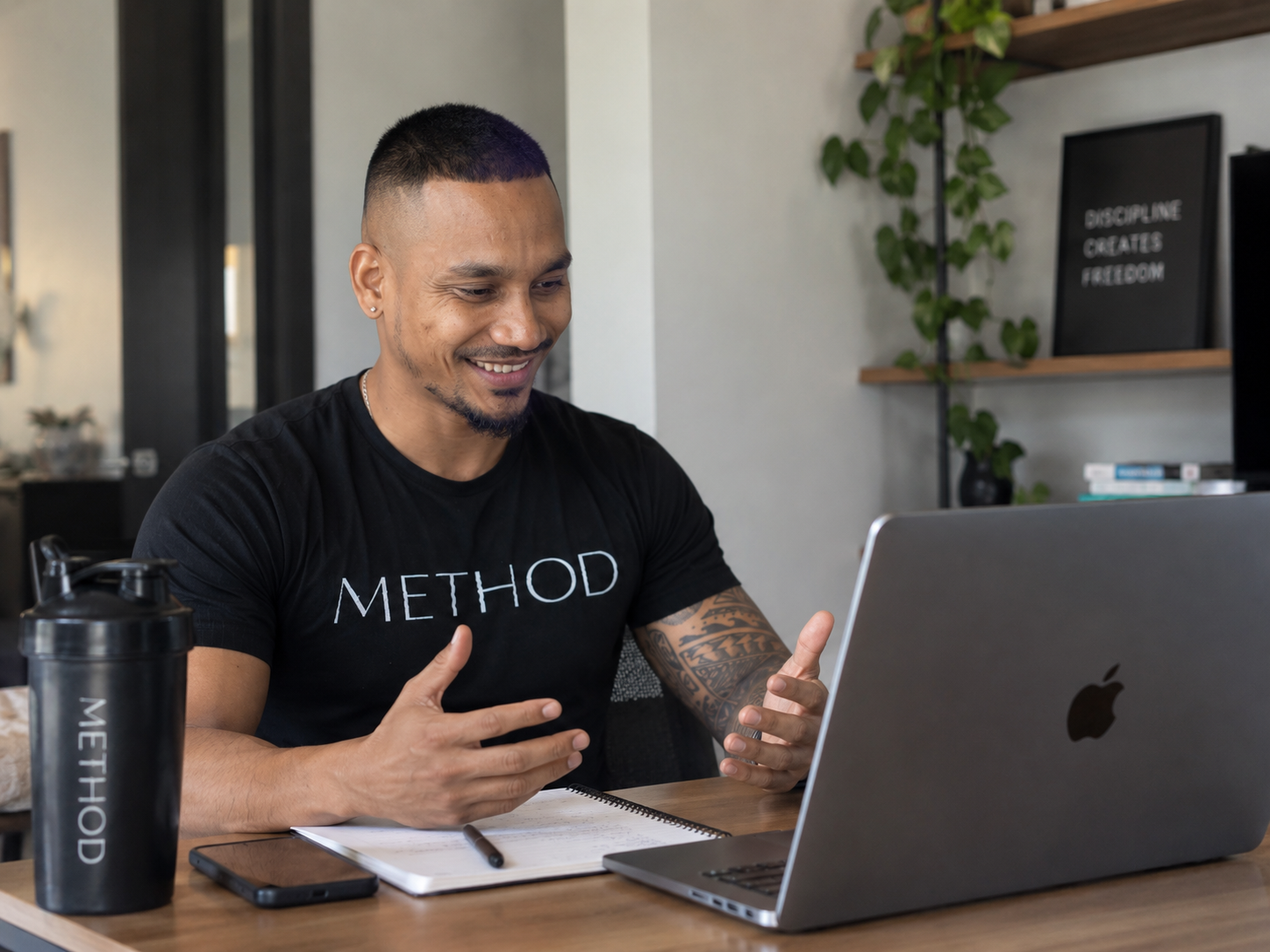 Deep on an online coaching call with a client
